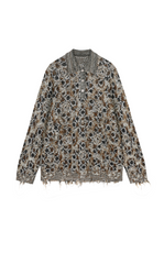 Sweater / JNBY Geometric Patterned Polo Neck Sweater