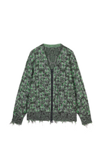 Sweater / JNBY Geometric Oversized Zip-Up Knit Cardigan