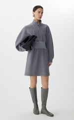 Dress / JNBY Cotton Blend Air-Layer X-Line Long Sleeve Dress