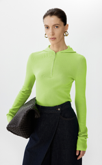 Sweater / JNBY Wool Slim Fit Half-Zip Hooded Pullover