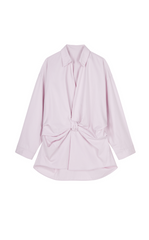 Shirt/JNBY Oversized Cotton Twill Bow-Knot V-Neck Shirt