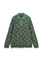 Sweater / JNBY Geometric Patterned Polo Neck Sweater