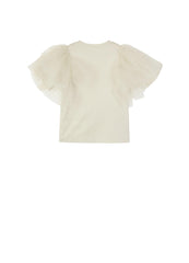 T-Shirt / jnby by JNBY Meshed Shoulder Short Sleeve T-Shirt (100% Cotton)