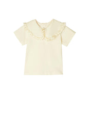 T-Shirt / jnby by JNBY Laced Collar Short Sleeve T-Shirt