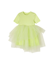 Dresses / jnby by JNBY Patchwork Asymmetric Short Sleeve Gauze Dress