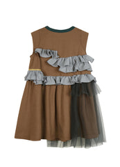 Dresses / jnby by JNBY Ruffled Mesh Patchwork Sleeveless Dress