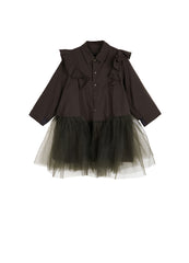 Dress / jnby by JNBY Cotton Long-sleeve Mesh Dress