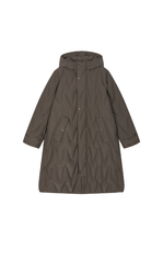 Down Coat / JNBY Wavy Quilted Long Hooded Down Coat