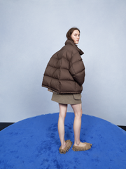 Down Coat / JNBY Oversized Jacquard Mid-Length Down Coat