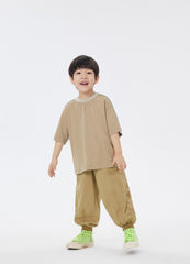 T-Shirt / jnby by JNBY Color-Contrast Patchwork Short Sleeve T-Shirt (100% Cotton)