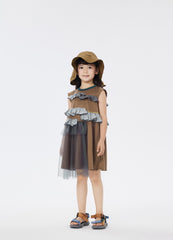 Dresses / jnby by JNBY Ruffled Mesh Patchwork Sleeveless Dress