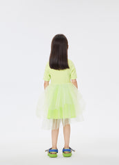 Dresses / jnby by JNBY Patchwork Asymmetric Short Sleeve Gauze Dress