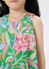 Dress / jnby by JNBY Full Floral Print A-Line Sleeveless Dress