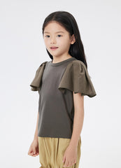 T-Shirt / jnby by JNBY Ruffled Shoulder Short Sleeve T-Shirt