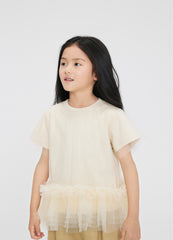 T-Shirt / jnby by JNBY Mesh Stacked Short-Sleeved Girls' T-Shirt