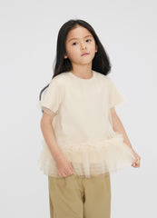 T-Shirt / jnby by JNBY Mesh Stacked Short-Sleeved Girls' T-Shirt