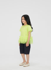 T-Shirt / jnby by JNBY Mesh Stacked Short-Sleeved Girls' T-Shirt