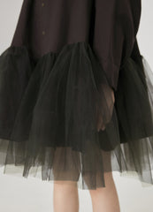 Dress / jnby by JNBY Cotton Long-sleeve Mesh Dress