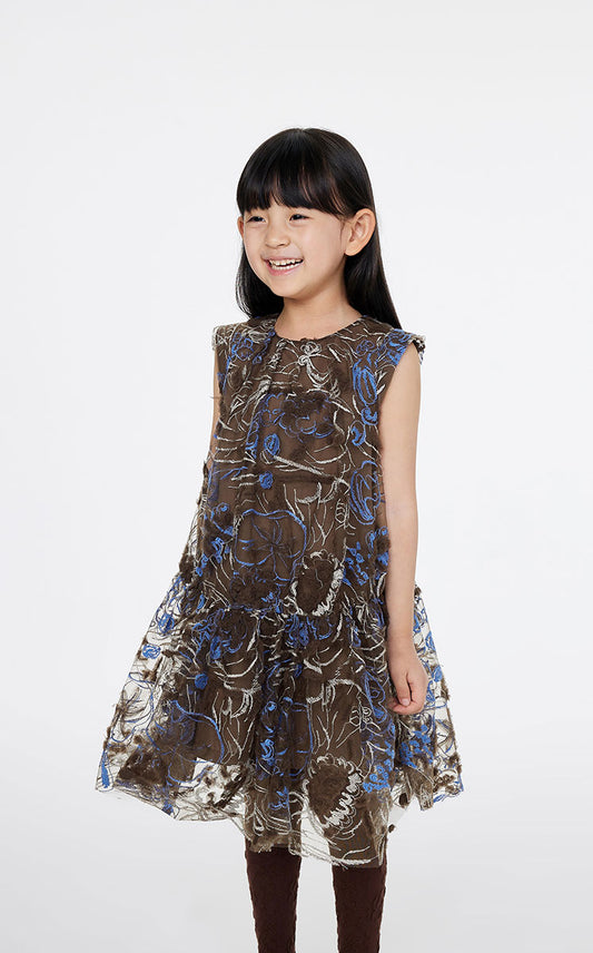 Dress / jnby by JNBY Embroidered Tulle Sleeveless Dress