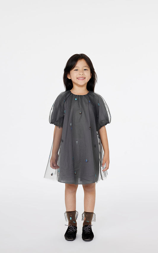 Dress / jnby by JNBY Pleated A-Line Mesh Dress