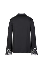 Shirt / LESS Floral Lace Silk Twill Long-Sleeve Shirt