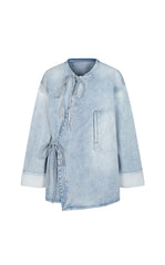 Coat / LESS Loose Fit Decorative Tie Denim Jacket