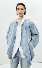 Coat / LESS Loose Fit Decorative Tie Denim Jacket