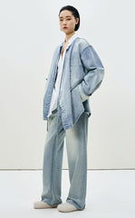 Coat / LESS Loose Fit Decorative Tie Denim Jacket