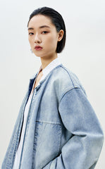 Coat / LESS Loose Fit Decorative Tie Denim Jacket