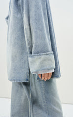 Coat / LESS Loose Fit Decorative Tie Denim Jacket