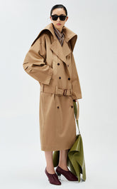 (Samuel&LESS) Coat / LESS Oversized Cotton Short Trench Coat