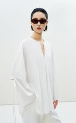 Shirt / LESS Loose Cotton Tie-Sleeve Top