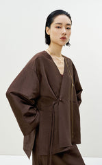 Jacket / LESS Linen-Silk Tie Jacket