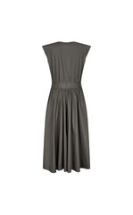 Dress / LESS Shirred Sleeveless Cotton A-Line Dress