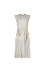 Dress / LESS Shirred Sleeveless Cotton A-Line Dress