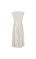 Dress / LESS Shirred Sleeveless Cotton A-Line Dress