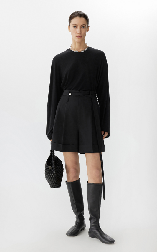 T-shirt / JNBY Tencel-Cashmere Relaxed Fit Long Sleeve T-Shirt