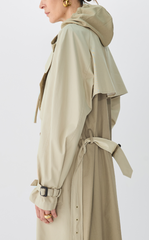 Coat / JNBY Relaxed Cotton Raglan-Sleeve Long Trench Coat