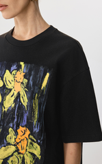 T-shirt / JNBY Hand-Painted Acrylic Floral Graphic T-shirt