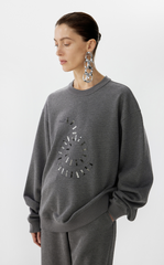 Sweatshirt / JNBY Embellished Snake Metallic Sweatshirt