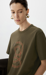 T-shirt / JNBY Cotton-Hemp Relaxed Fit Snake Graphic T-Shirt