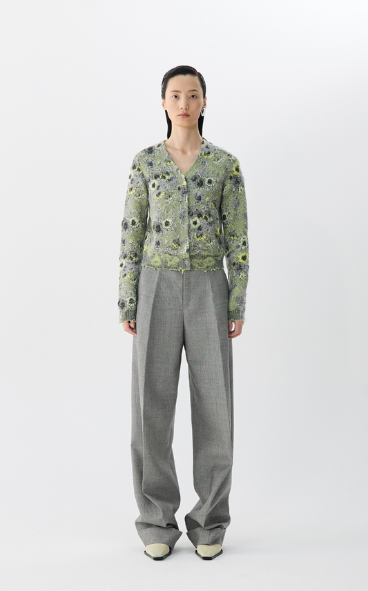 Sweater / JNBY V-Neck Floral Knit Cardigan