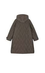 Down Coat / JNBY Wavy Quilted Long Hooded Down Coat