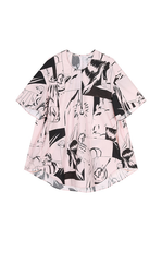 Shirt / JNBY Short-Sleeve Cotton Shirt with Comic Print