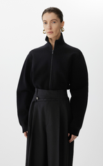 Sweater / JNBY Cotton Short Cardigan with Dual-Zip