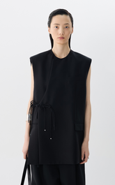 Vest / JNBY Wool-Silk Twist Detail Midi Vest