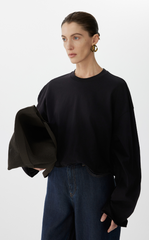 Sweatshirt / JNBY Twist-Knot Oversized Cotton Sweatshirt