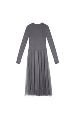 Dress / JNBY Basolan Wool Paneled X-Line Long Sleeve Dress