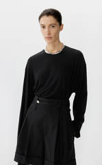 T-shirt / JNBY Tencel-Cashmere Relaxed Fit Long Sleeve T-Shirt