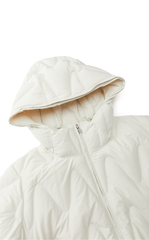 Down Coat / JNBY Wavy Quilted Mid-Length Hooded Down Coat